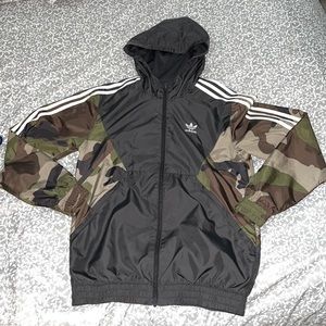 Adidas hooded camo zip up jacket